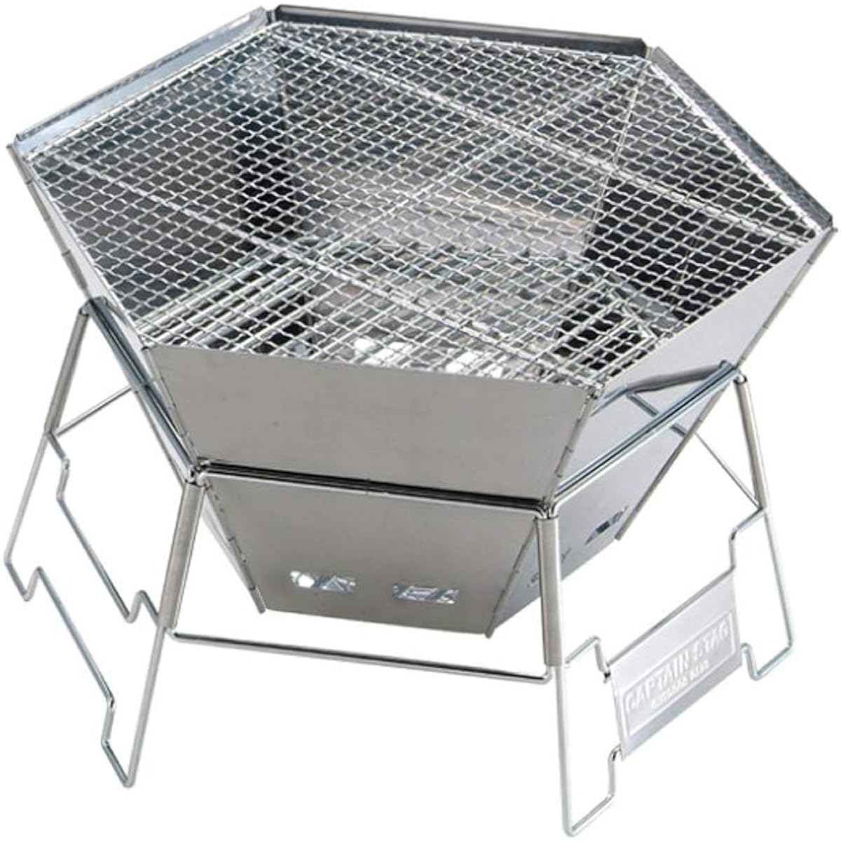 Captain Stag (CAPTAIN STAG) Barbecue Stove Bonfire Stand Dutch Oven 3 in 1 Hexa Stainless Steel Fire Grill Bag Included M-6500