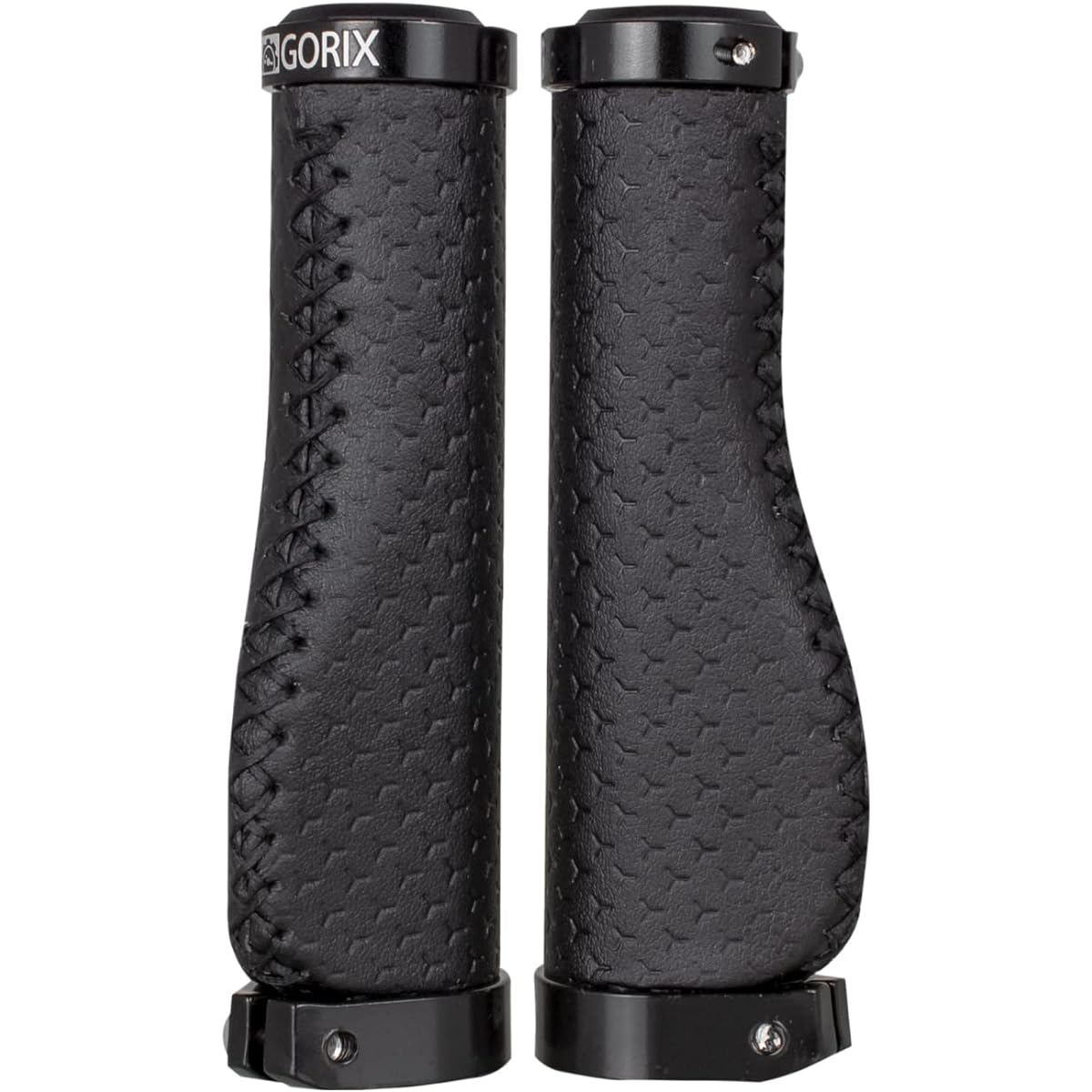 GORIX Leather Grip Bicycle Leather Grip Ergo Anti-Fatigue Lock-on Stylish Cross Bike Mini Velo Handle Grip Leather Grip MTB Durable (GX-GPK)