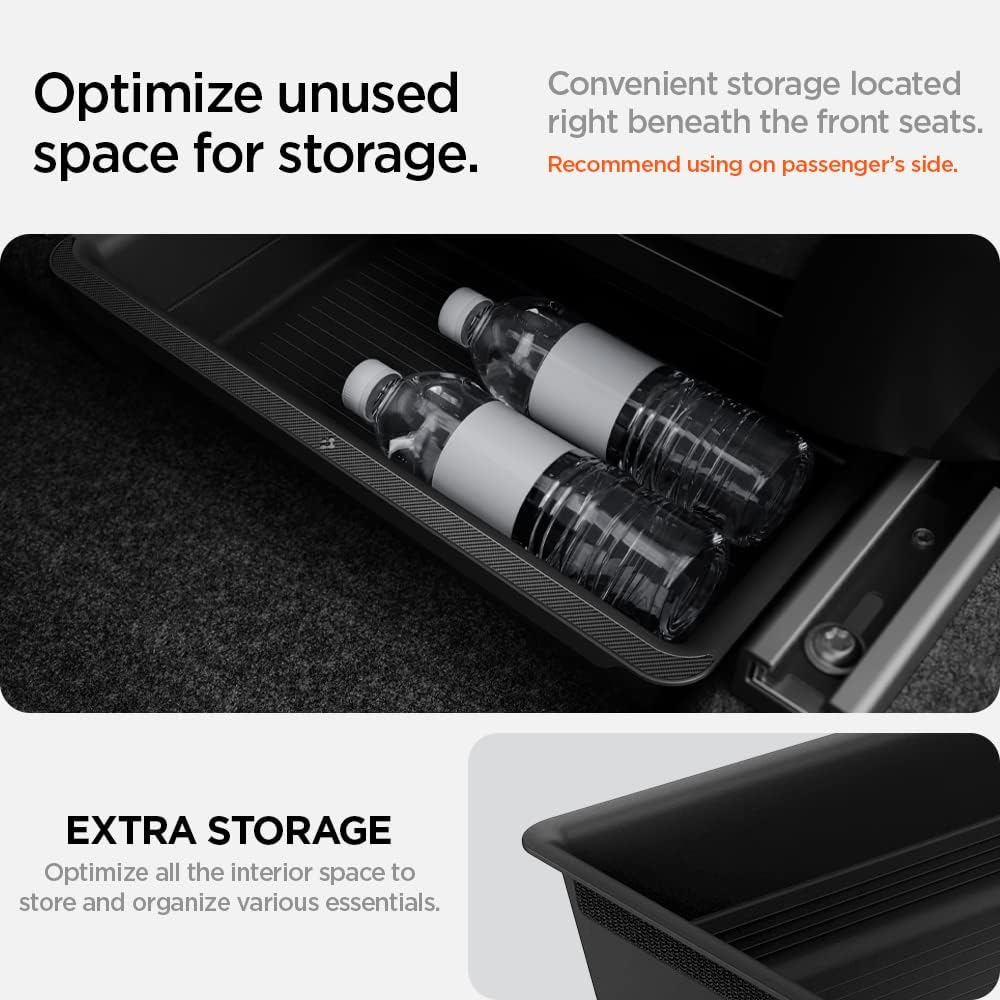 Spigen Tesla Model Y 2023-2021 Under Seat Storage Box TO222 ACP05757 (Black)