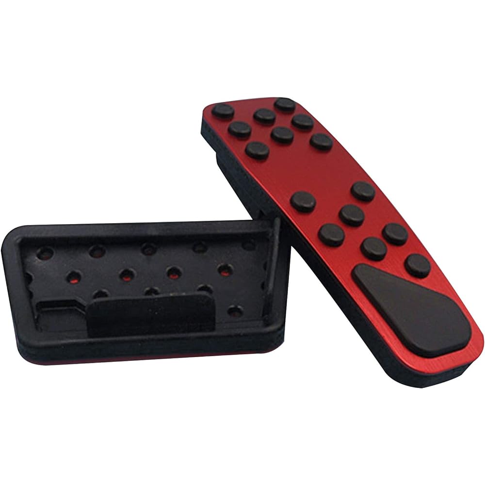 SPORTULI No Drili No Slipping Aluminum Brake and Accelerator Pedal Cover Kit Dodge Challenger Charger Cryer Clisler 3009-2019 (Red)