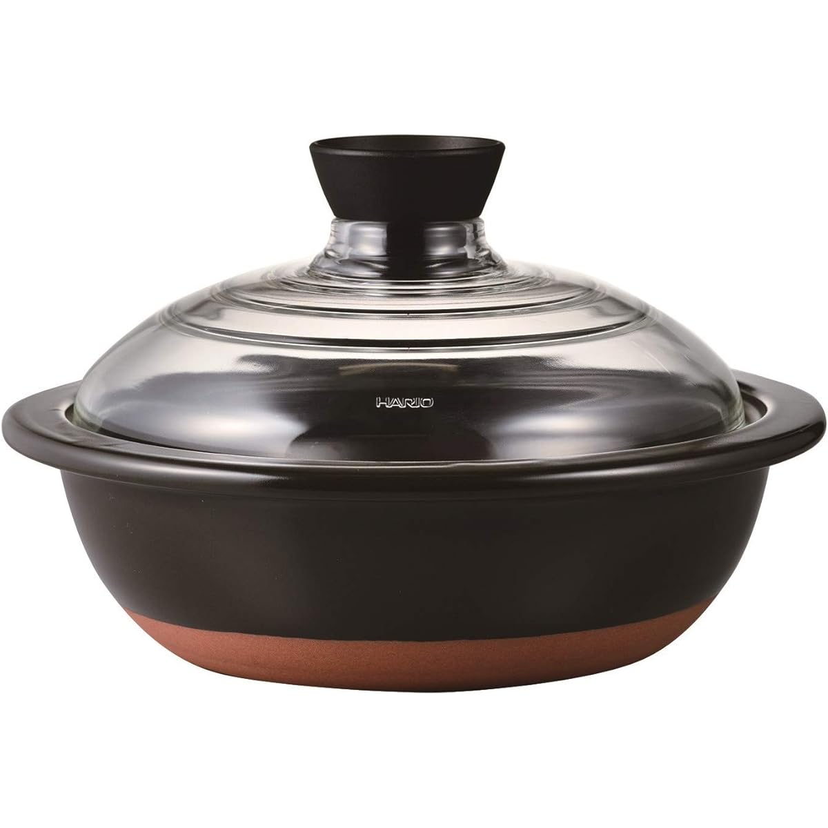 HARIO Glass Lid Earthen Pot No. 9 3000ml GDN-255-B Black