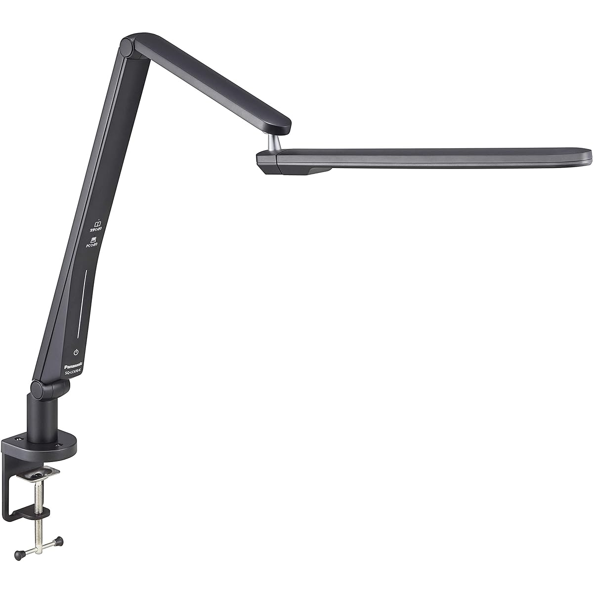 Panasonic LED desk light, clamp type, computer clear light, 6 movable locations, fixture luminous flux 550 lumens, JIS: A type equivalent, black finish SQ-LC470-K