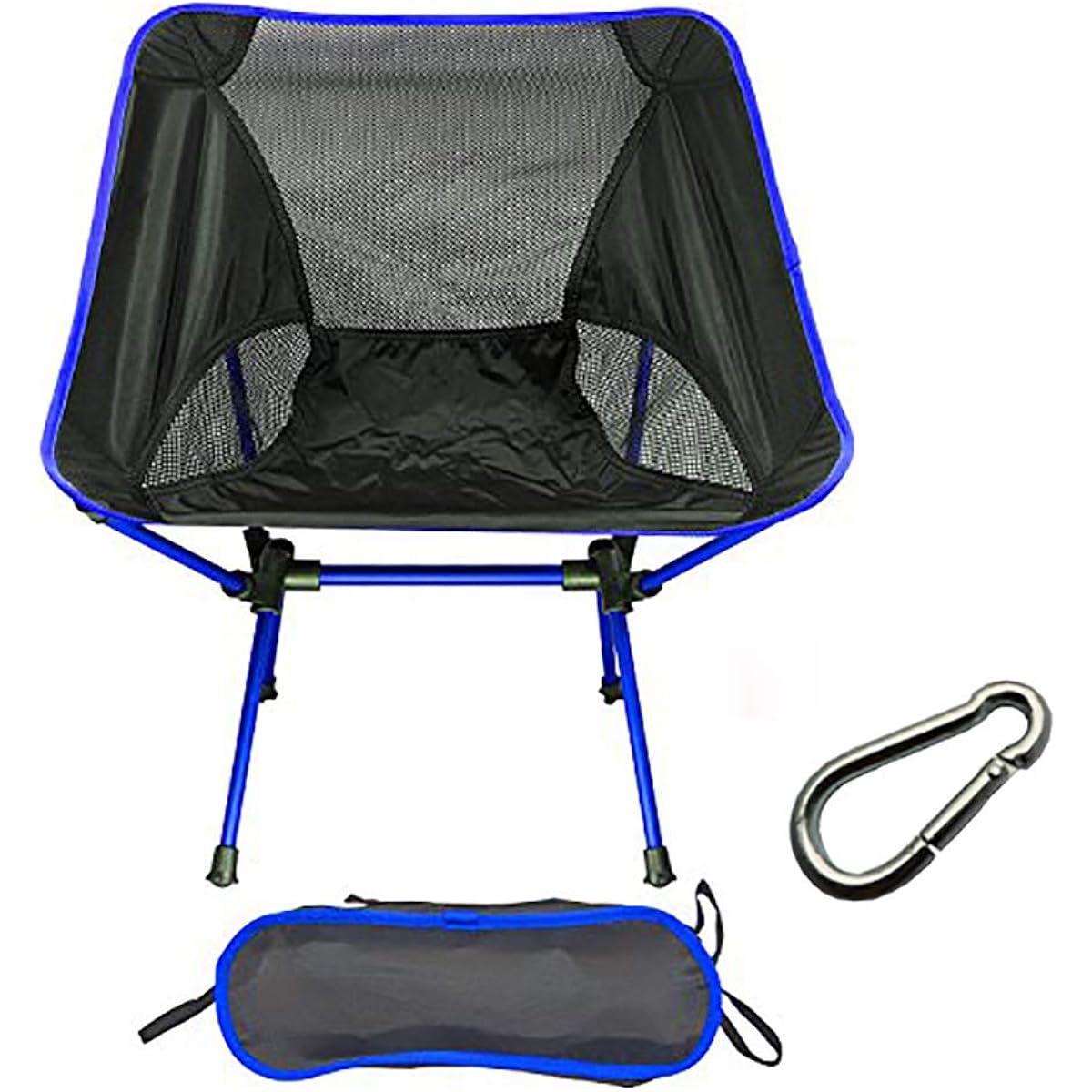FLY Folding Chair, Compact Camping Chair, Aviation Aluminum Alloy & Lightweight, Load Capacity 150kg, Outdoor Chair, Storage Bag Included (Dark Blue)