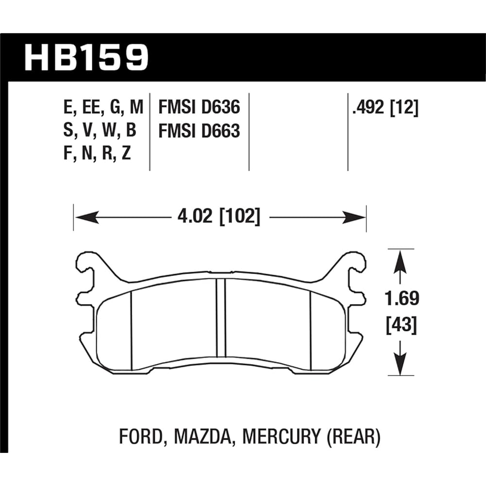 Hawk Performance HB159N.492 HP Plus Brake Pad