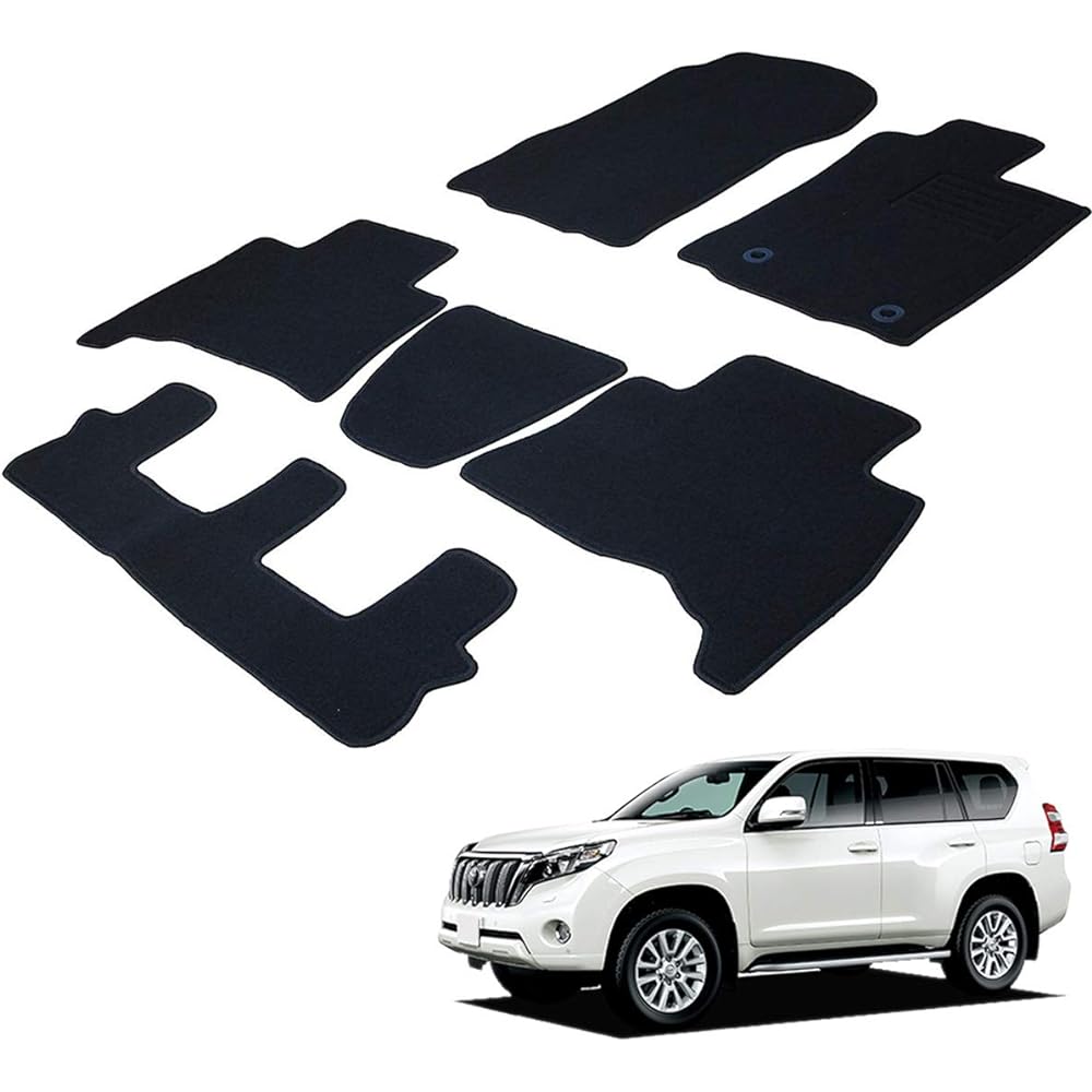 Fenice Car Mat Floor Mat Domestic Production (Toyota Land Cruiser Prado 150 Series) <Late Model/7 Seater> Black Non-Slip Shape Resistant to Slip Car Mat (Car Parts Specialty Store)