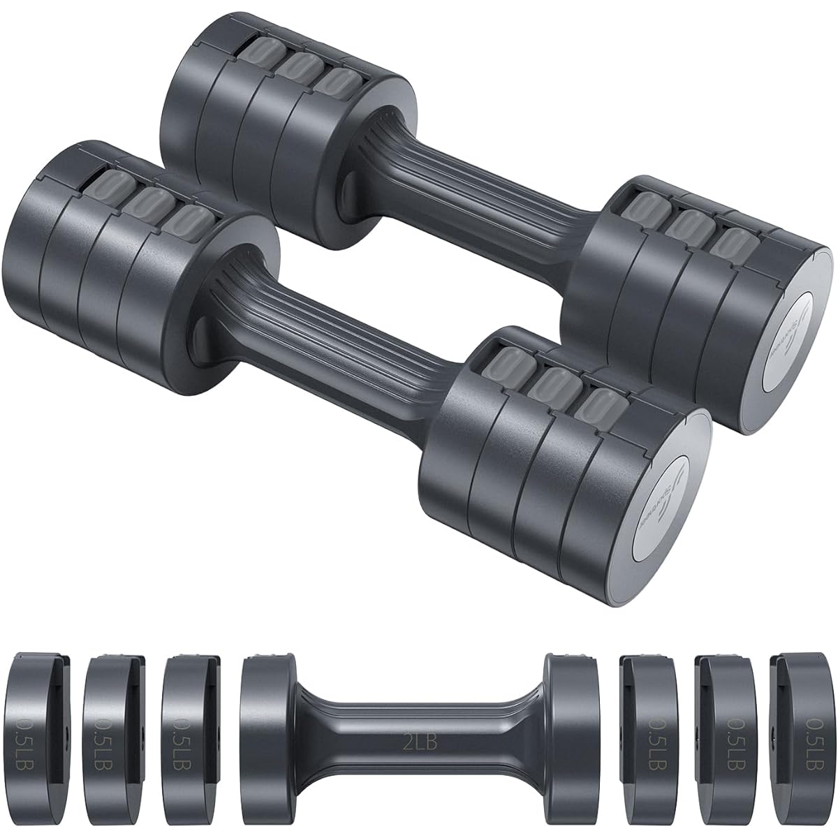 Sportneer Adjustable Dumbbell Set of 2 1.8kg 2.7kg 3.6kg 4.5kg Adjustable Dumbbell Women Present Barbell Muscle Training Gym Home Home Equipment