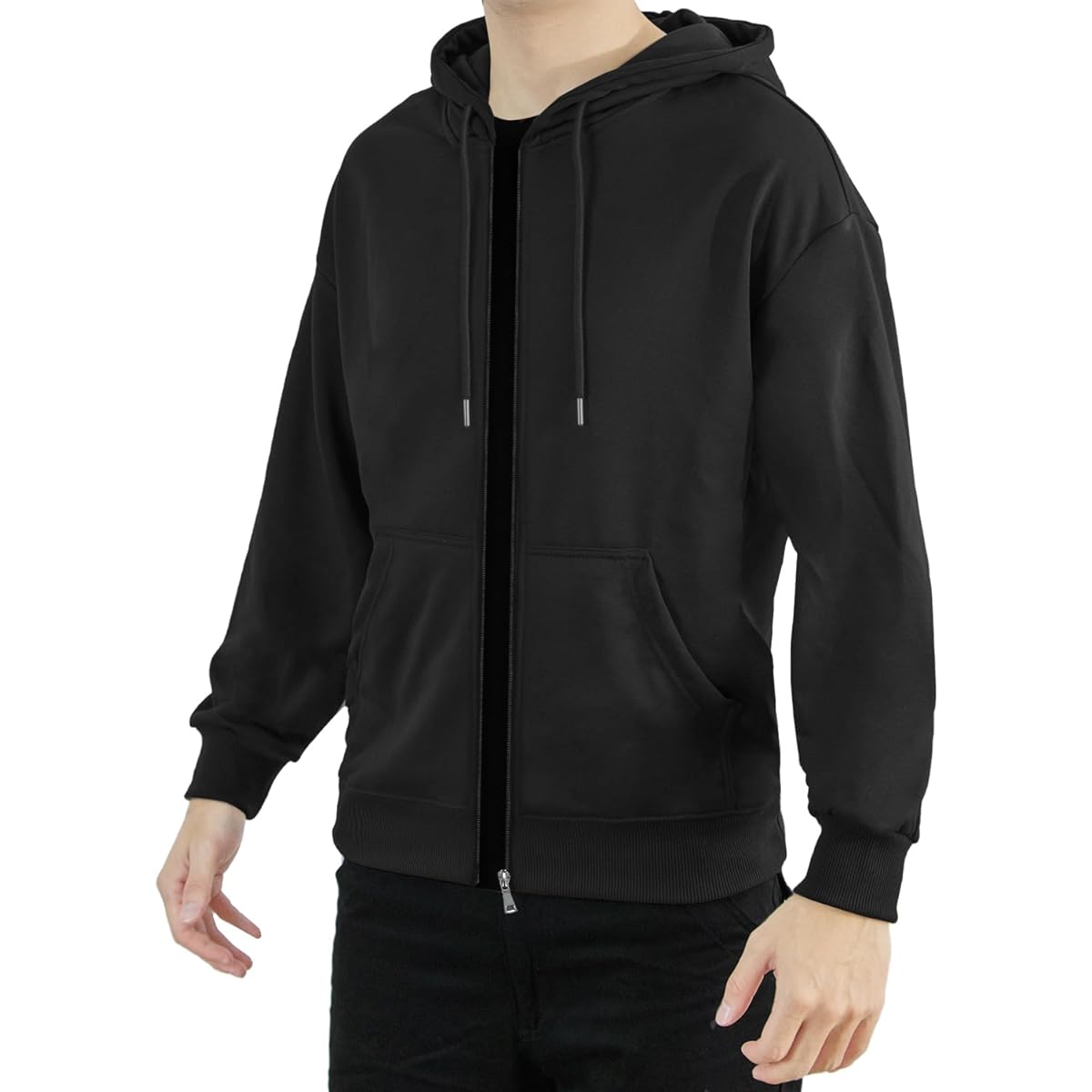 [VARNIC] Sweatshirt, Hoodie, Fashion, Plain, Full Zip, Hoodie, Loose, Long Sleeve, Streetwear, Spring, Autumn, Winter, Clothes, Quick Drying, Ultra Lightweight, Will Not Fade, Suitable for Hooded Sweatshirts, Sweatshirt, Unisex, Couples, Simple, Leisure,