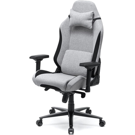 Sanwa Direct Gaming Chair Fabric 4D Armrest Load Capacity 150kg Reclining High Back Office Chair Gray 150-SNC130GY