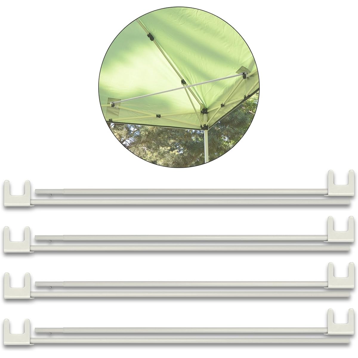 FIELDOOR Tarp Tent Steel/Aluminum Side Frame Reinforcement Parts Set of 4 Easy Installation Reduces Deflection and Distortion
