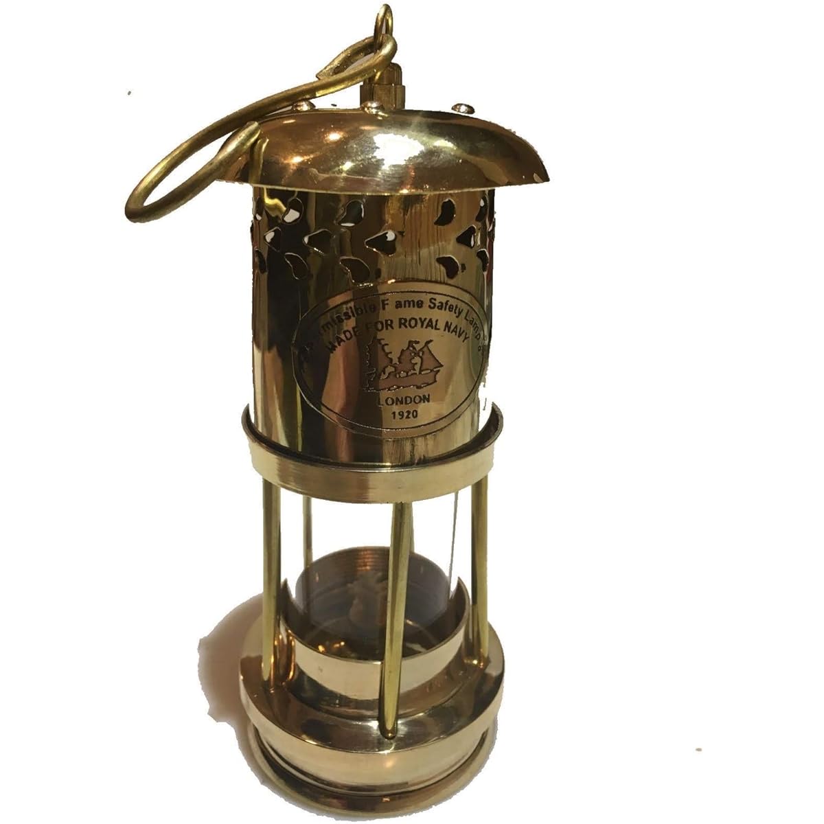 Roost Outdoors Brass Oil Ship Lantern (Brass Oil Lantern, Ship Lamp, Ship Light) Nelson Lamp, Anchor Lamp, Kerosene Lantern, Brass Lantern, Brass Lantern, Simple Japanese Instruction Manual Included, Oil Dropper Included, 17cm