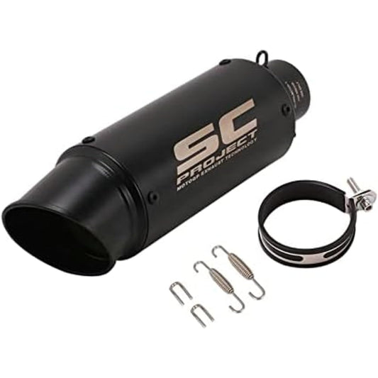 Motorcycle Silencer Slip-on Muffler Universal Inlet Exhaust Pipe Exhaust Pipe (Black, 51mm)