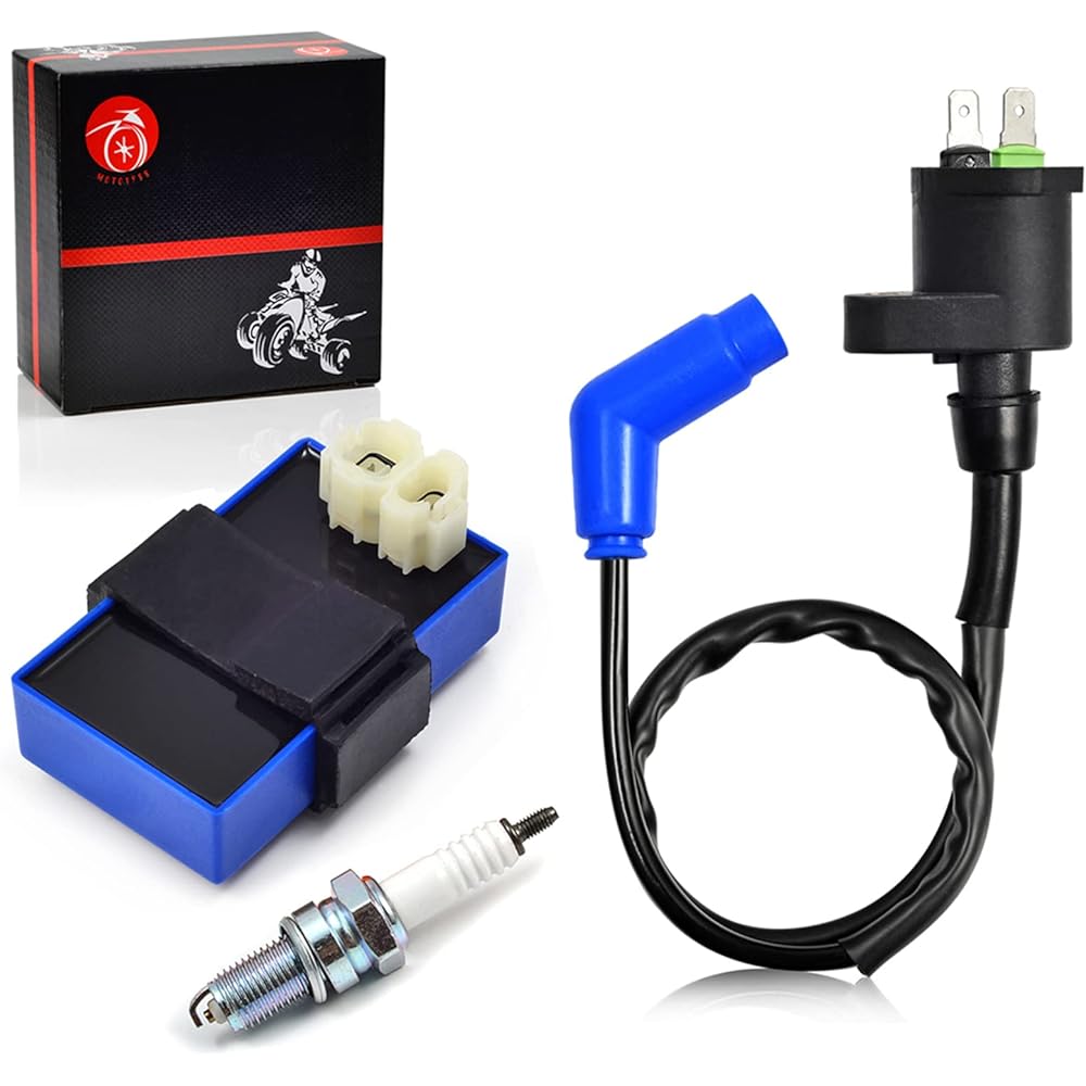Igniter CDI Box and Ignition Coil Spark Plug for Honda FourTrax 300 TRX 300 TRX300FW 2x4 4x4 1989 1990 1991 1992 1993 OEM 30410-HC4-770 30510-HC4-000