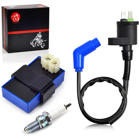 Igniter CDI Box and Ignition Coil Spark Plug for Honda FourTrax 300 TRX 300 TRX300FW 2x4 4x4 1989 1990 1991 1992 1993 OEM 30410-HC4-770 30510-HC4-000