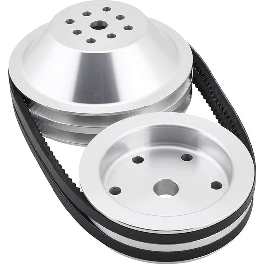 Small block Chevrolet short pump reduction pulley combo