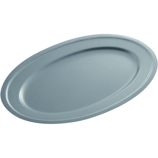 Vintage Inox Oval Plate 460mm Made in Japan VINTAGEINOX [Authorized Product] Cafe Restaurant Plate Stylish Stainless Steel Aging Processing Unbreakable Dishwasher Safe