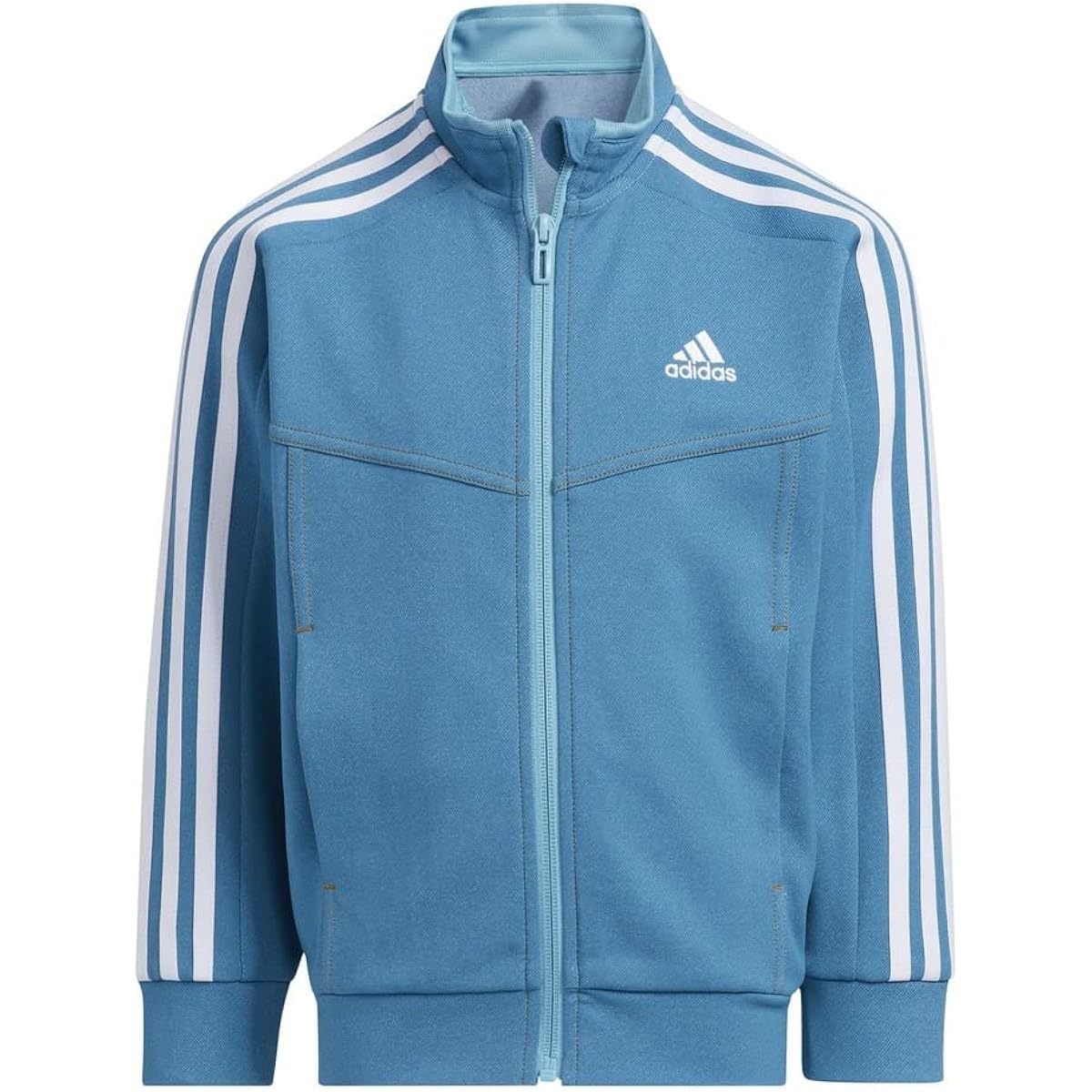 [Adidas] Jersey Top Kids Denim All Over Print Double Knit Warm Up Track Top DKH15