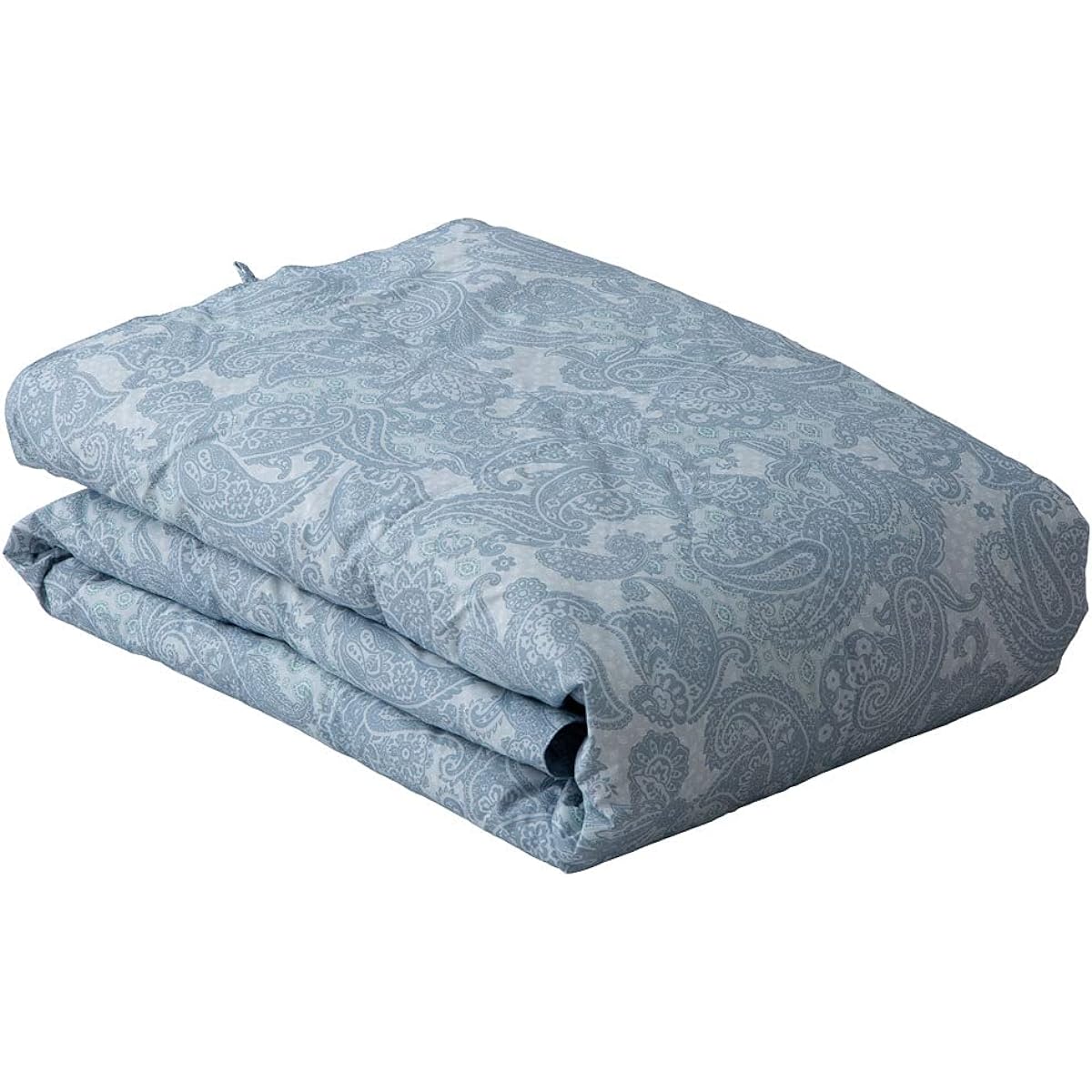 Comforter, Made in Japan, 85% White Duck Down, Down Blanket, Heat Retention, Moisture Absorption, Moisture Release, Washable, Single PC21RP0112, Paisley Pattern Blue