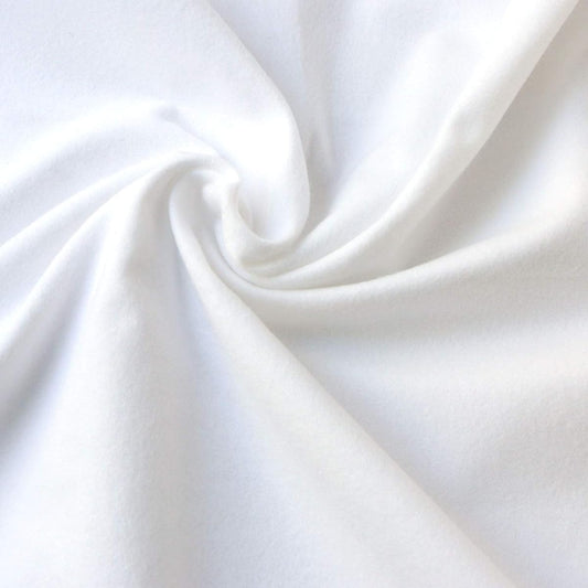 Nippon Chuko NBK flannel fabric, white, No. 16 pure cotton twin thread, 100% cotton, brushed on both sides, width approx. 72cm x cut for sale