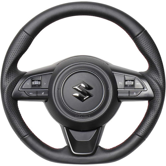 REAL steering wheel [Swift Sport (ZC33S)/Swift (ZC83S and others)] All leather (red x black euro stitch)