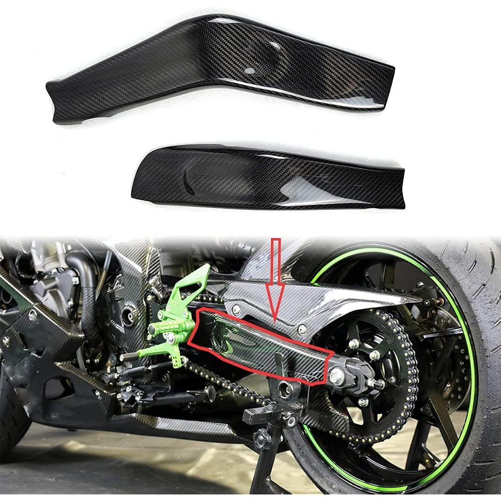 [SUKIRACING] Carbon Swing Arm Cover Compatible Models Ninja ZX25R ZX-25R 2020-2024 For ZX-4R Renovated Dry Carbon Swing Arm Guard ZX-25R Swing Arm Protector Twill Weave Shiny
