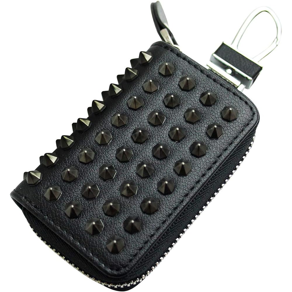AWESOME Smart Key Case Covered with Studs Matte Black Studs A ASK-SM04 Black