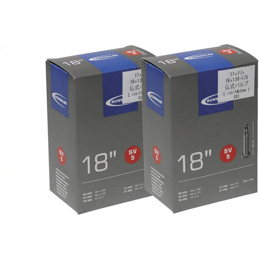 SCHWALBE [Genuine product] 18 x 1.50/1.75, 17 x 11/4 tube Presta style 40mm valve 5SV [Set of 2]