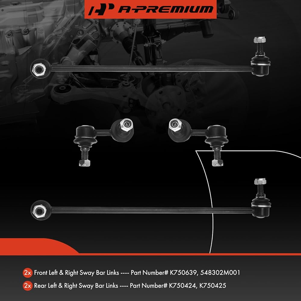 A-PREMIUM Frorian Swaber Link Stabilizer Link Kit Kit Hyun Dai Genesis Coupe 2011-2015 2.0L 3.8L 2 Doors compatible 4 pieces