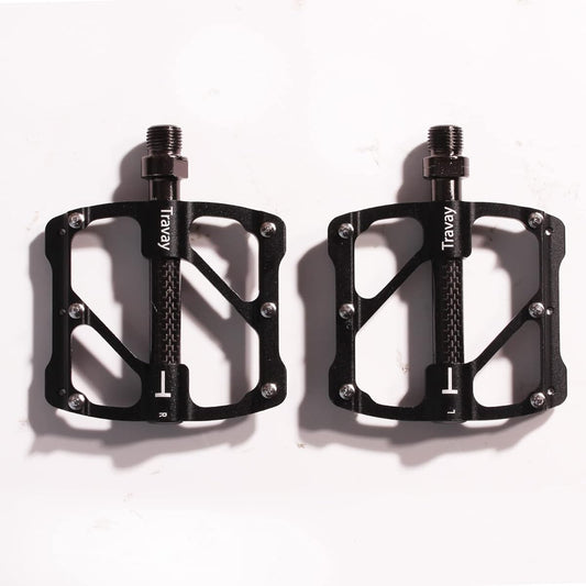 Travay Pedals [New Material] Bicycle Pedals, Carbon Fiber Mountain Bike Pedals, 3 Bearings, Left and Right Set, Ultra Light, Anti-Slip, Durable Bicycle Pedals