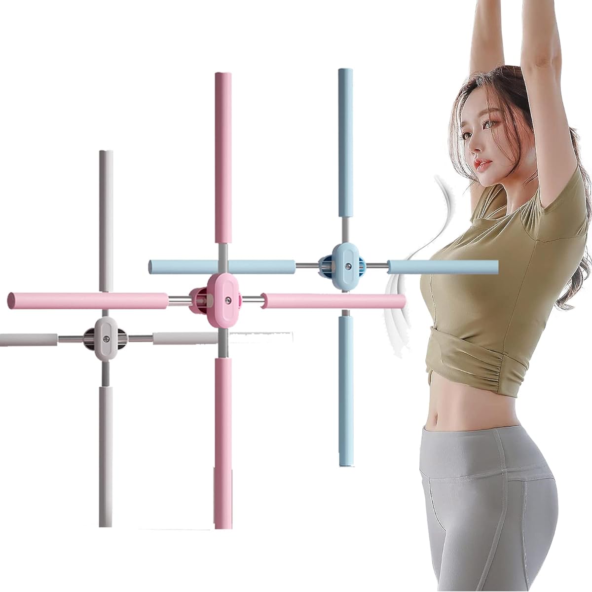 Akitsuba Yoga Stick, Stretching Tool, Yoga Shaped Body Stick, Stretchable for Children, Hunched Improvement, Temperament Improvement, Hunched Belt, Crosses, Kids' Correction Stick, Shoulder Blade