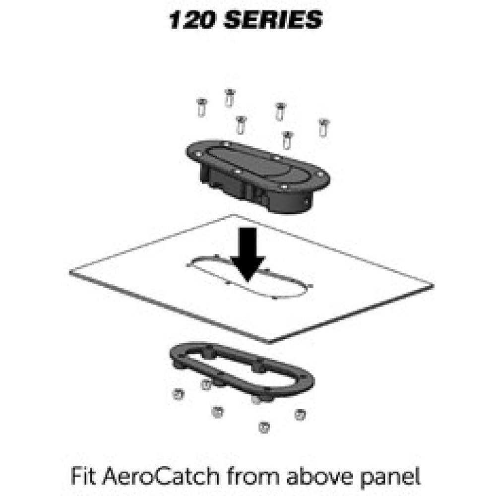 AEROCATCH 120-2100 Panel flash lock type fad latch and pinkit -black