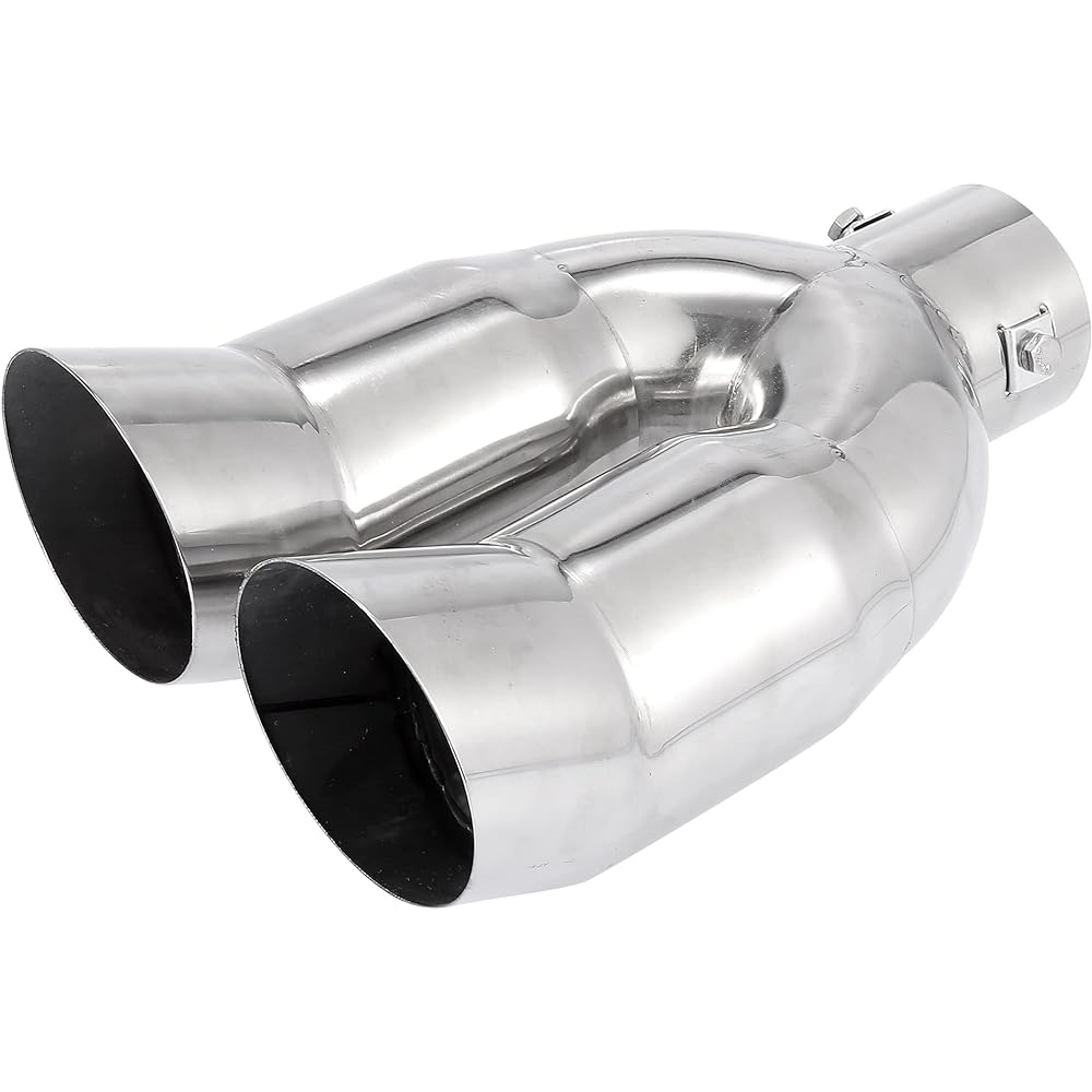 uxcell Muffler Cutter for Automotive Dual Exhaust Muffler Custom Parts Exterior Parts Tip Stainless Steel Compatible Pipe Diameter: 38-53mm
