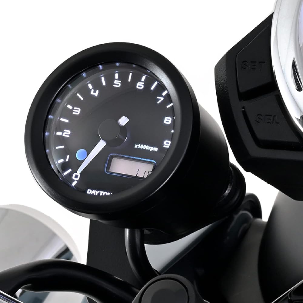 Daytona VELONA Motorcycle Electric Tachometer for Dax 125 (23) Black Body/3 Color LED φ48 9000rpm Display 27507