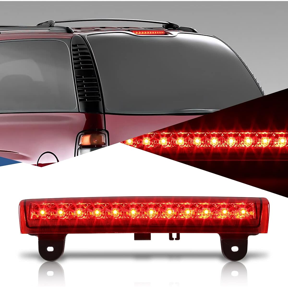 Auto Dynasty Red LED 3rd Third THIRD High-mount Brake Light Stop Rapid Chevrolet Taho Subarban GMC Yukon XL GMT800 00-06