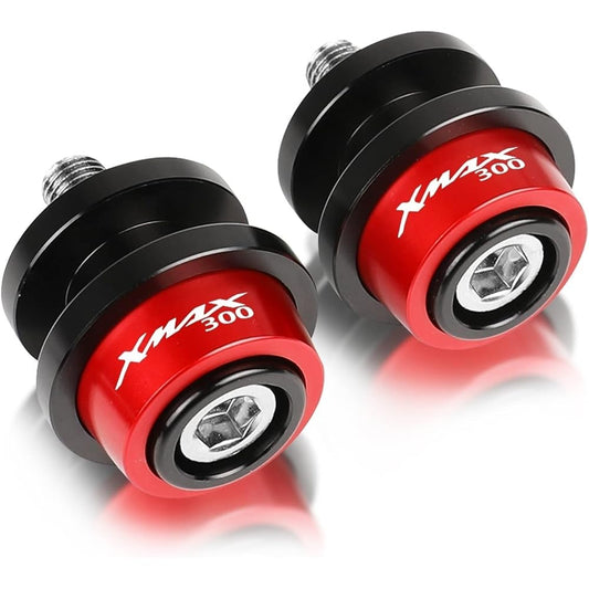 DEMUR CNC Aluminum Motorcycle 6mm Stand Screw Swingarm Slider Spool Accessories Yamaha XMAX300 All Years 2019 2020 2021 Swingarm Slider Spool (Size : Red XMAX300 LOGO)