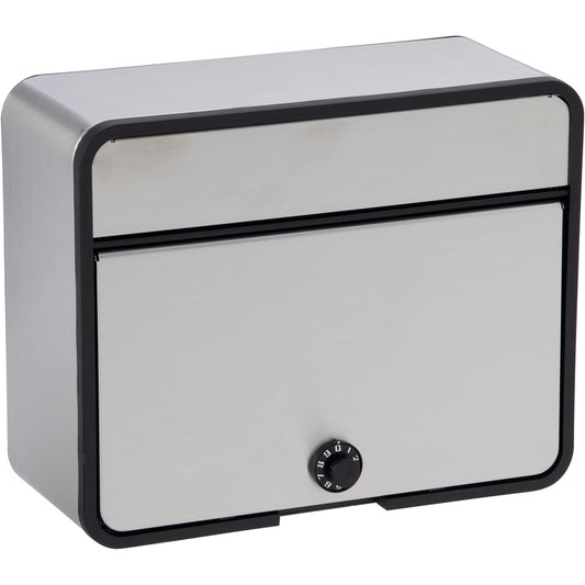 Green Life Postbox Stainless Steel Post Combination Lock PH-58PD Holds A4 Envelopes Depth 17.0 x Height 31.0 x Width 39.0cm