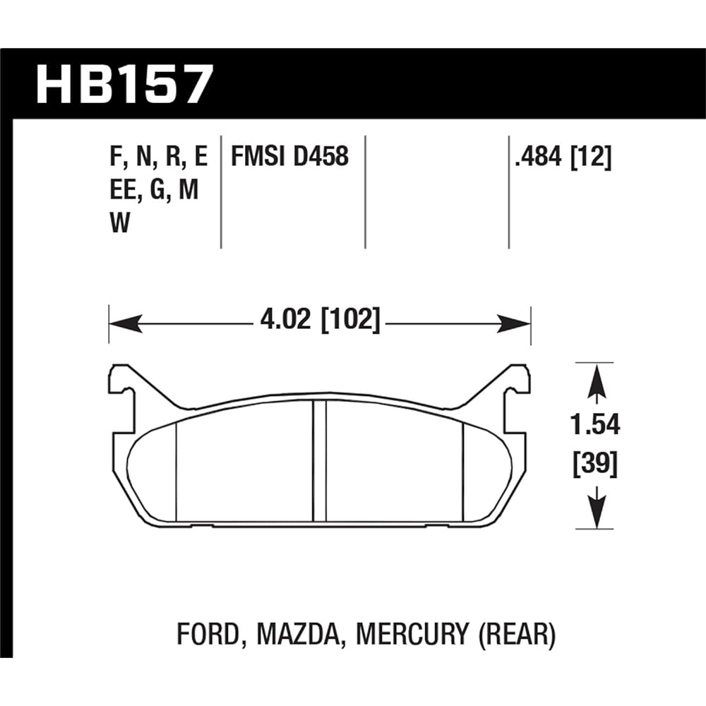 Hawk Performance HB157F.484 HPS Performance Ceramic Brake Pad
