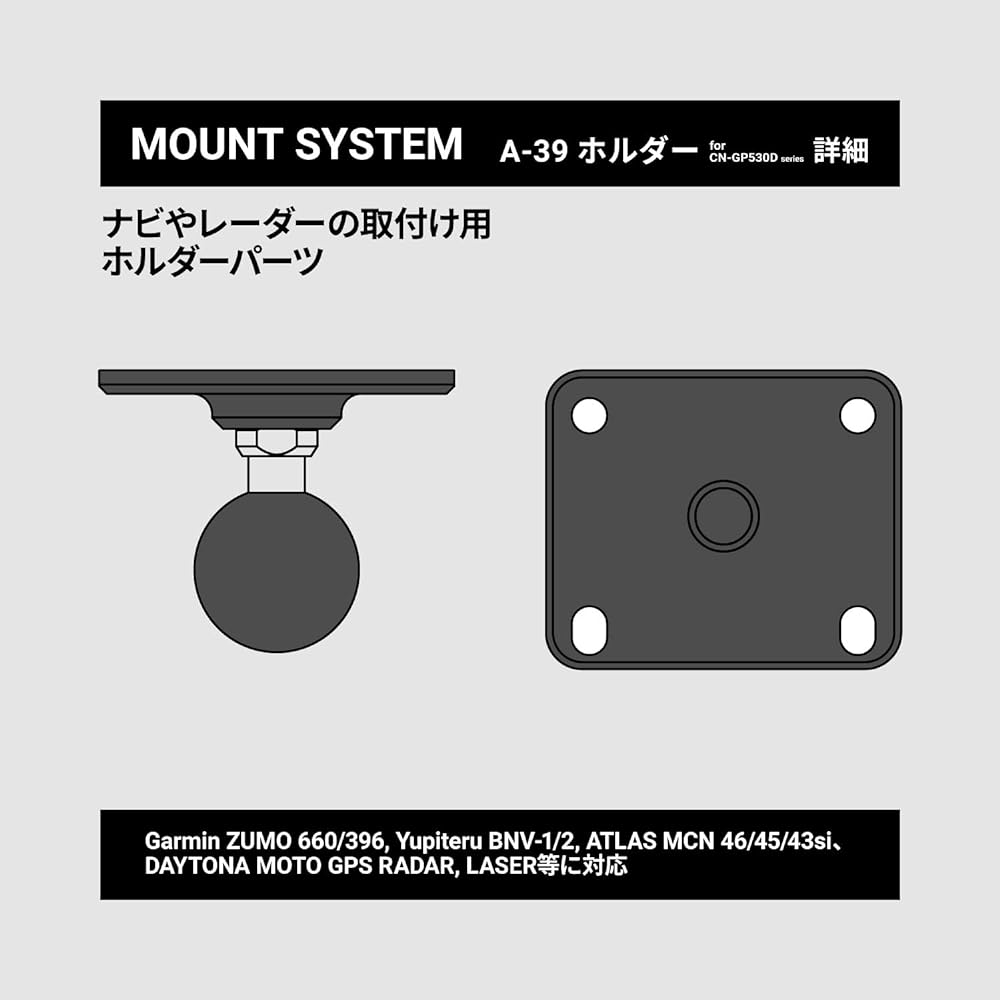 SYGNHOUSE Motorcycle Mount System A Parts (Device Separate) A-39 ZUMO/MCN Navigation Holder [Compatible with: Garmin ZUMO 550/660/396, Yupiteru BNV-1/2, MCN43/45/46, DAYTONA MOTO