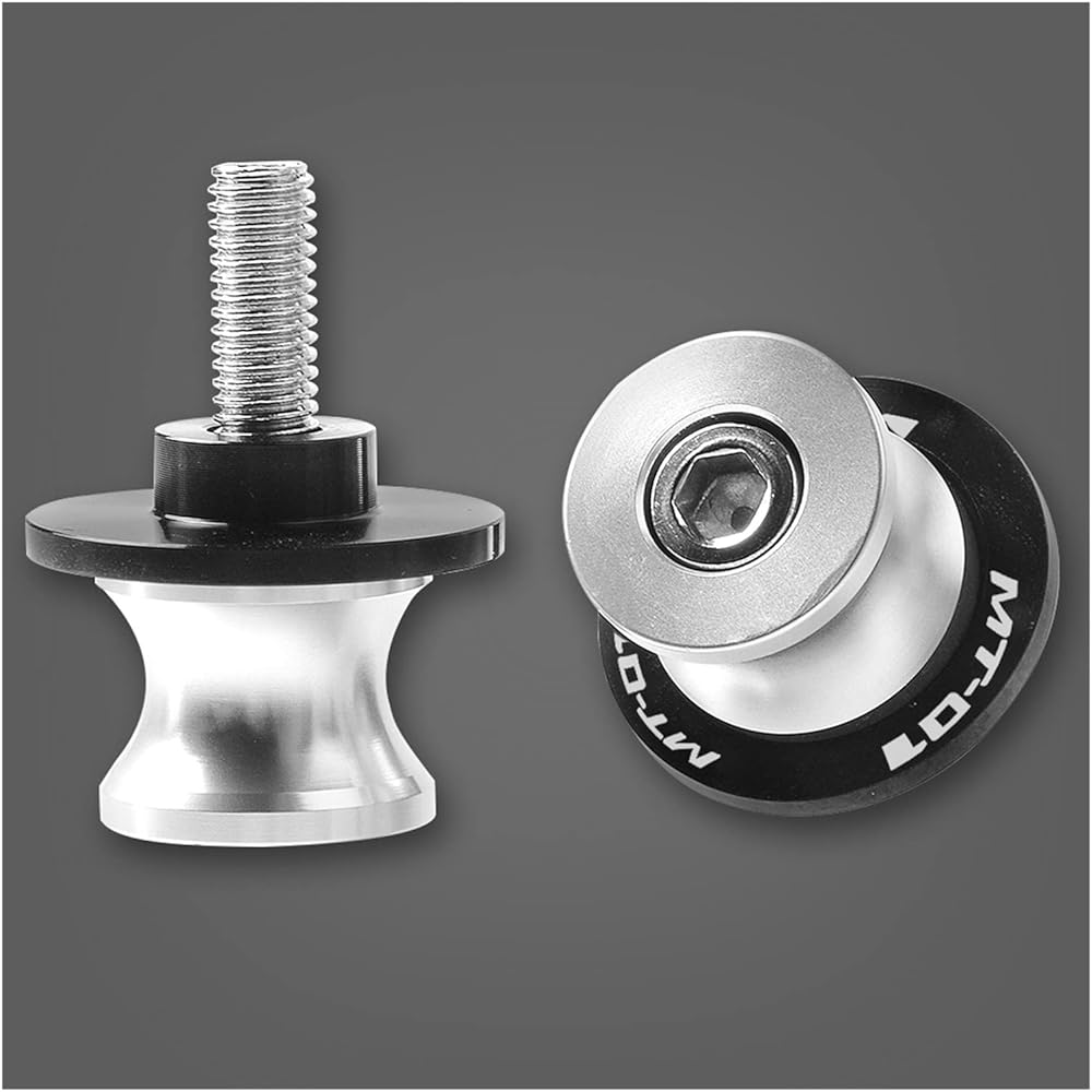 Motorcycle Swing Arm Bobbin Spool For Ya-ma-ha MT-01 MT01 2004 2005 2006 2007 2008 2009 2010 2011 2012 2013 2014 Motorcycle 6MM Swing Arm Spool Slider Stand Screw (Color: Silver)