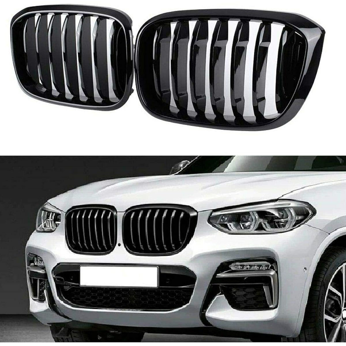 Glossy black performance style Kidney grill BMW X3 X4 2018 2019 2019 2020 2021 Contains Front Food Grill Insert Replacement G01 G02