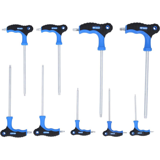 KS Tools T-Handle Torx Right Angle Wrench Set with Tamperproof 9 Pieces BT041200