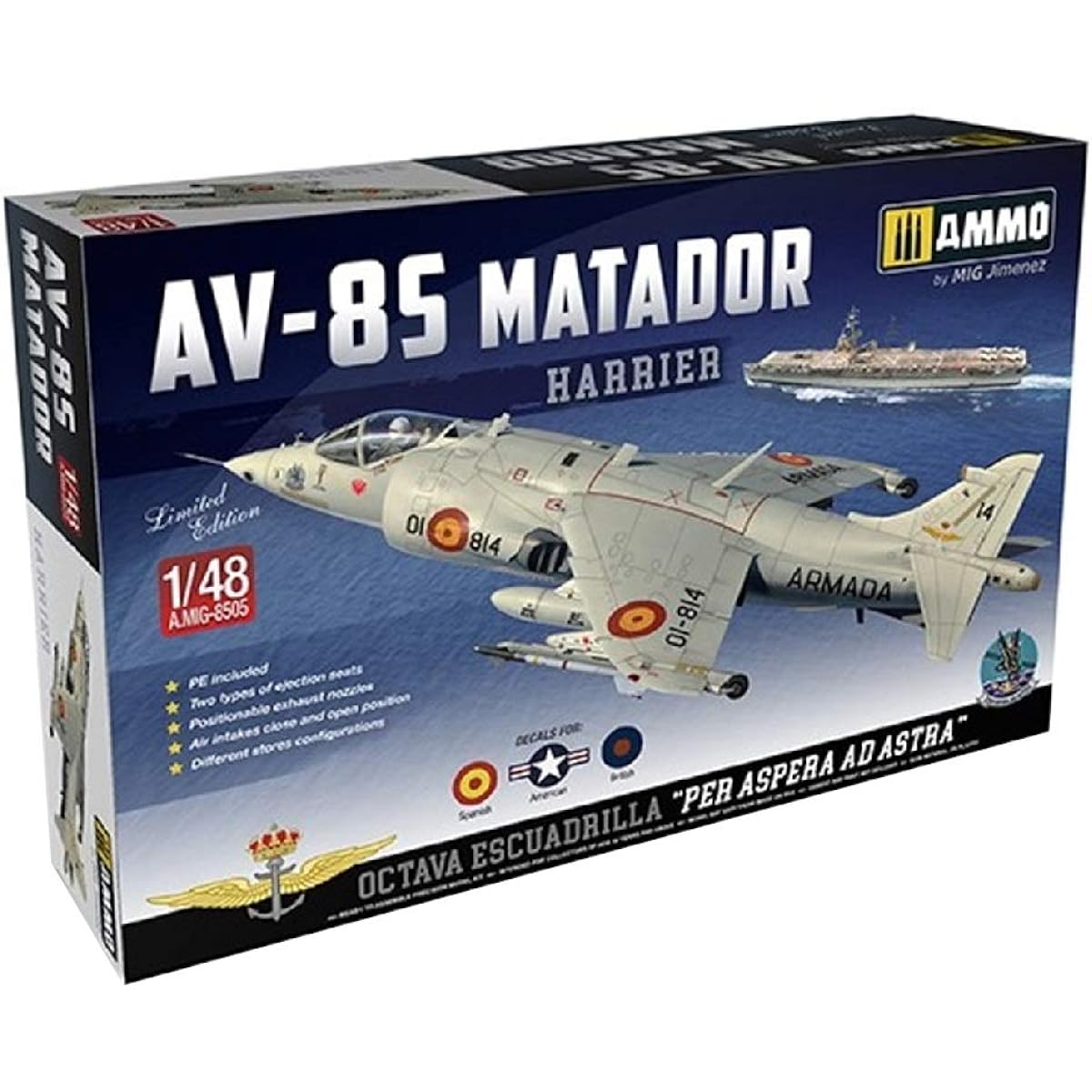 AMO 1/48 AV-8S Matador (Spain/USA/Royal Air Force) Plastic Model AMO-8505