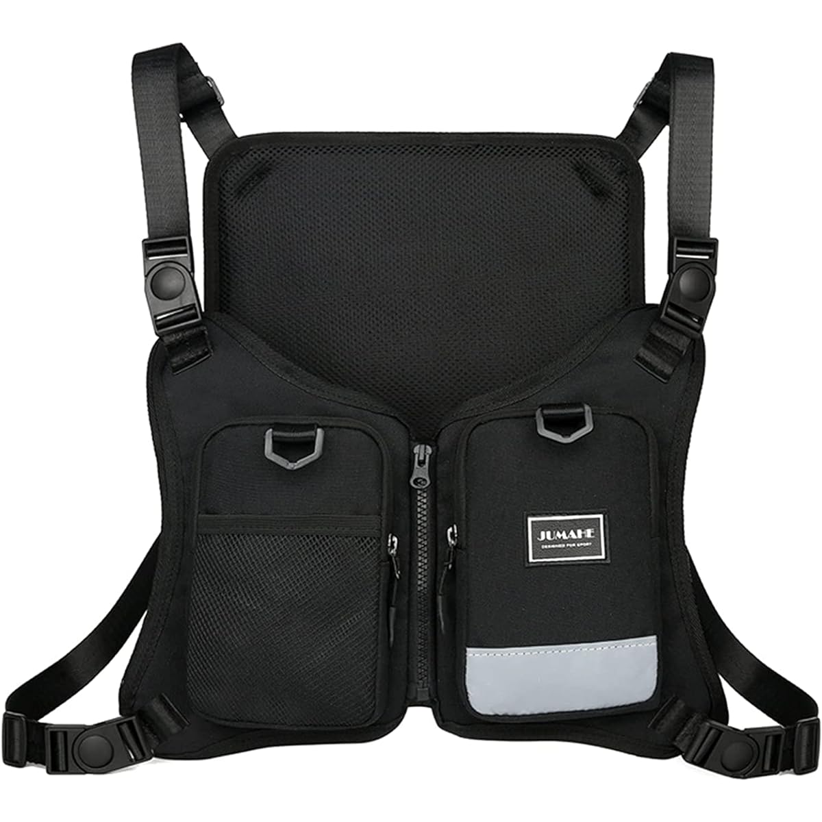 FOIROKASA Chest Bag Climbing Fishing Chest Bag Snowboard Vest Bag Running Survival Game Breathable Adjustable Vest Men's Radio Harness