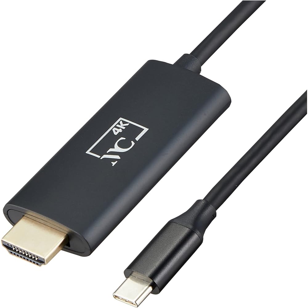 Kashimura HDMI Conversion Cable for Switch TV Output USB-C to HDMI with Type-C Port for Charging KD-247 Black