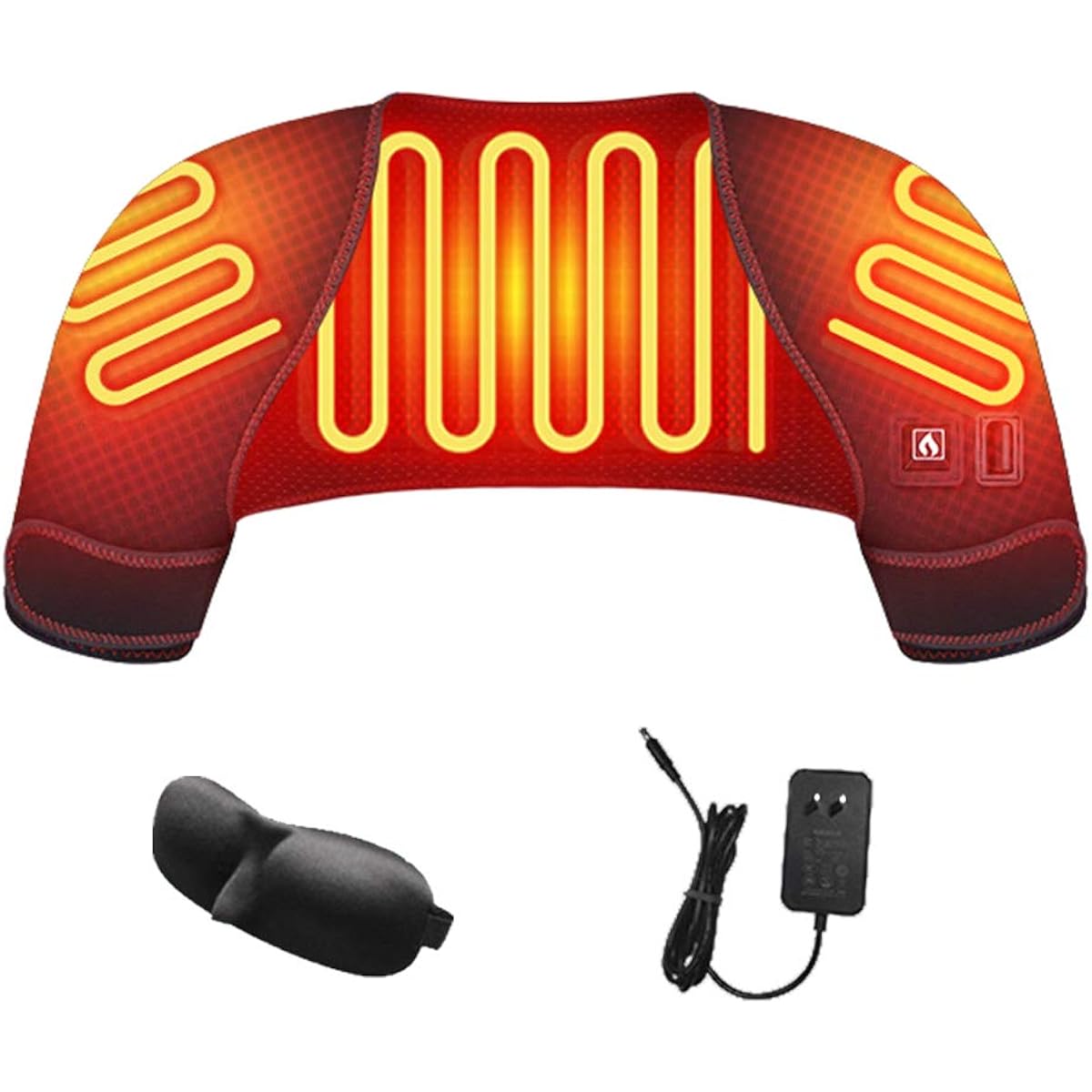 Electric Shoulder Pads, 70°C, 63°C, 56°C, Far Infrared Heating, Electric Vest, Heater, Shoulder Rest Pad, Shoulder Support, Autumn and Winter Shoulder Pads, For Home & Office Use, Prevents Sensitivity to Cold, Washable, Unisex, S/L/2XL, Black