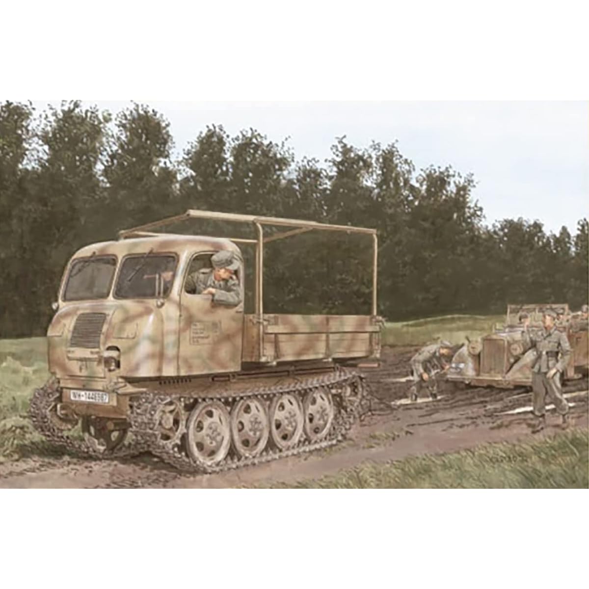 Dragon 1/35 World War II German Army RSO/01 Type 470 General Purpose Tractor Magic Track Included Plastic Model DR6691MT