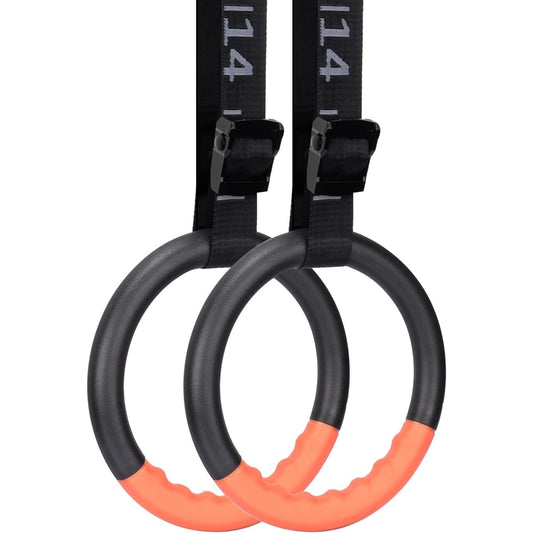 Hikeen Gymnastics Ring 15 Inch Adjustable Gymnastics Hanging Ring Anti-Slip Gymnastics Ring for Training at Home and Gymnasium, Ideal for Strength Training, Home Gym, Muscle Build-up, Pull-ups