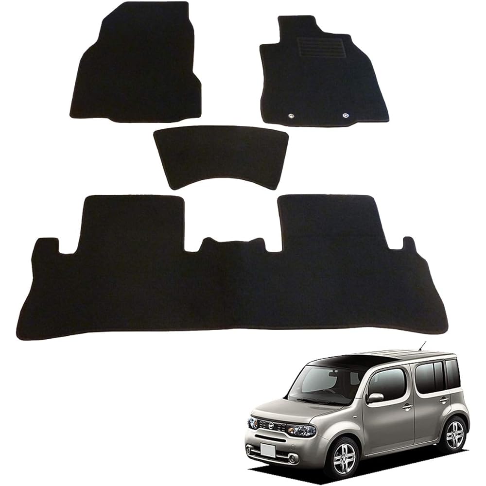 Fenice Car Mat Floor Mat Domestic Production (Nissan Cube Z12 NZ12) Black Anti-Slip Shape Resistant to Slip Car Mat (Car Parts Specialty Store)