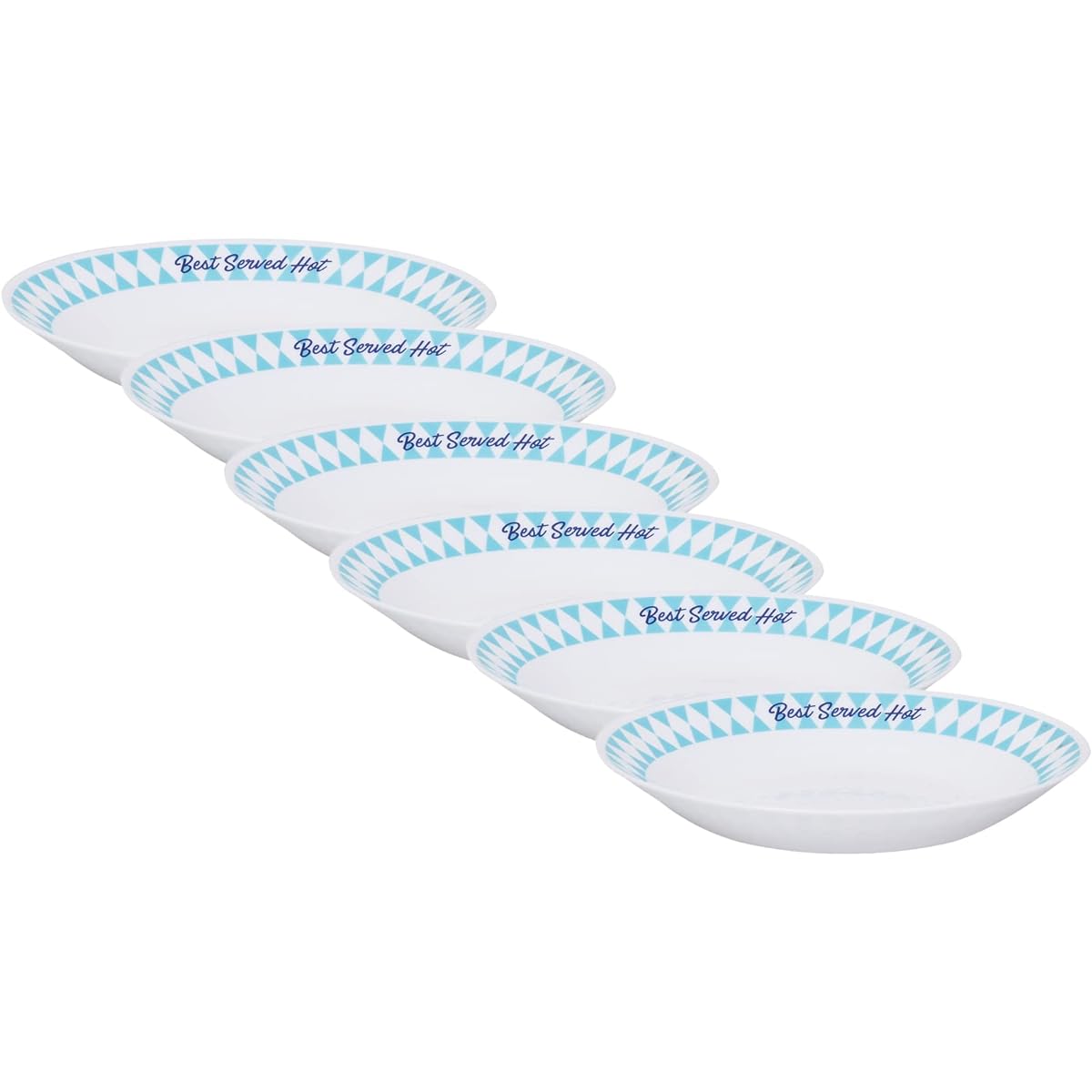 PYREX Milk Glass Meal Bowl 21cm Dish Plate Unbreakable Lightweight Microwave Safe Dishwasher Safe Tempered Glass Good Food Diner PXMK-MB85-GFD/JP Set of 6 CP-1868