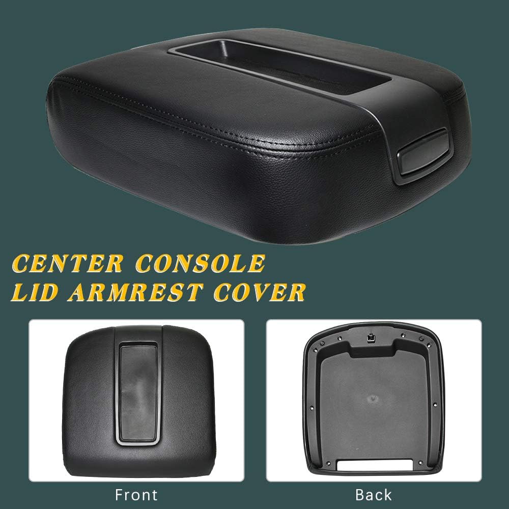 AABIGAIL Center Console Arm Rest Cover 2007-2013 Chevrolet Silverado, Taho, Sabarban, Ava Lunch, GMC Sierra, Ucon, Ucon XL Automatic Leather Sewing Console Cover replacement (black)