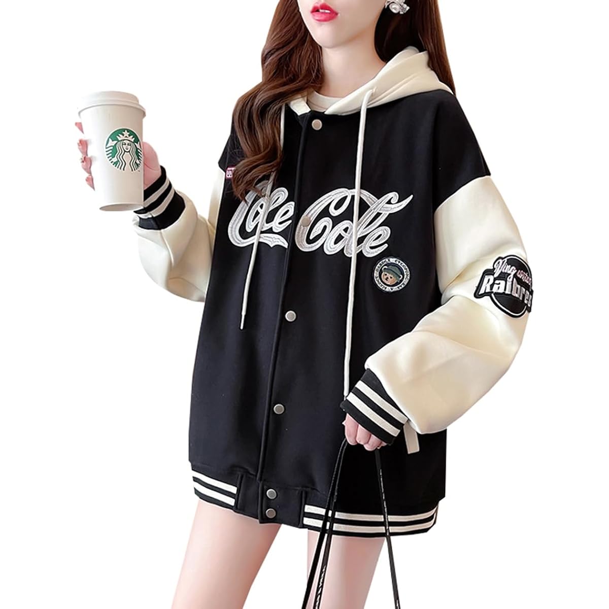 [JIYUTOR] Women's Parka Hooded Long Sleeve Jacket Fleece Lined Parka With Buttons Casual Switch Baseball Clothes Thick Hooded Parka Autumn/Winter Cute